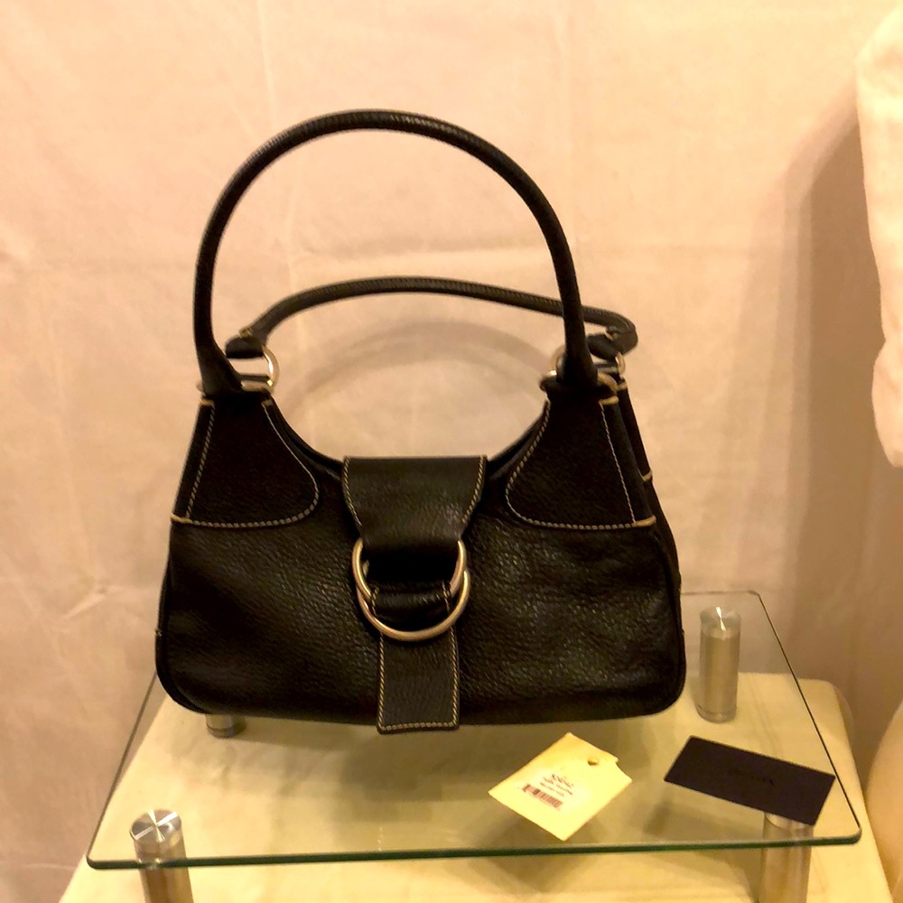 Prada Black Pebble Leather